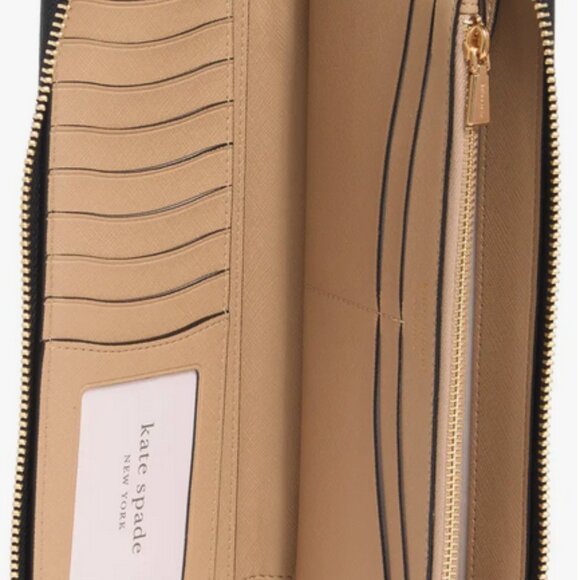 NEW Kate Spade Morgan Travel Continental Leather Wristlet - Cafe Mocha K8959 - Picture 5 of 5